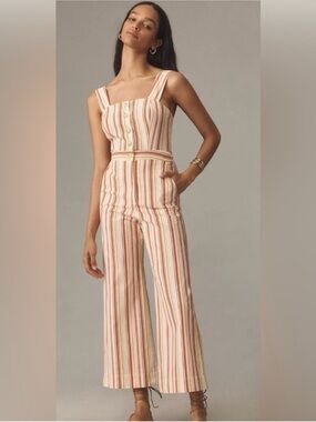 Anthropologie Maeve The Portside Button Front Jumpsuit. Size 8.